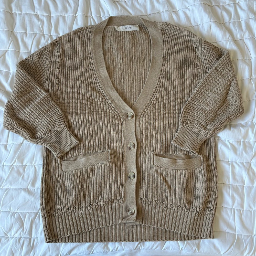 WVN Oversized Ribbed Cardigan